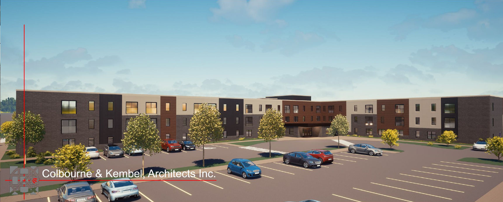 epworth place building rendering with parking lot